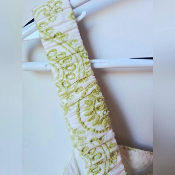 Endless Rose Green Pistachio Eyelet Embroidered White Cotton Maxi Dress Size M - Picture 16 of 16